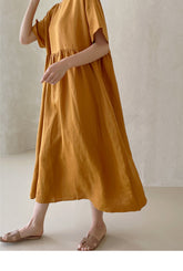 Summer New Loose Embroidery Solid Dress